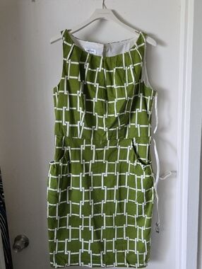 Green Geometric Sleeveless Dress